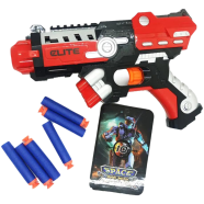 NUB Inspired Plastic Soft Blaster Toy GUN With Suction Target Board (nub_gun_498a_red) image