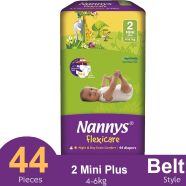 Nannys Flaxicare Belt System Baby Diaper Mini Plus (4-6 kg) (44 Pcs) image