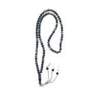 National Impex Aqeeq Stone Tasbih (তসবিহ) - 99 Dana (Black-Grey Color)-Small Dana - Orginal-Small Dana