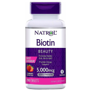 Natrol Biotin Fast Dissolve Strawberry Flavor 5000mcg - 250 Tablets icon