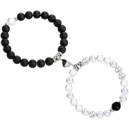 Natural Stone Distance Heart Magnet Couple Bracelets | Friendship Fashion Jewelry Gift 2Pcs Set Beads Bracelet for Lovers icon