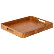 Natural Wooden Serving Tray With Handles image