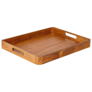 Natural Wooden Serving Tray With Handles