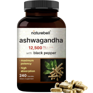 NatureBell Ashwagandha 12,500 mg Equivalent With Black Pepper 240 Capsules -522755177 image