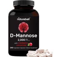 NatureBell D-Mannose 500mg Capsules 2000mg Per Serving 240 Veggie Capsules -522762050 image