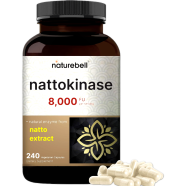 NatureBell Nattokinase Supplement 8000 FU Per Serving 240 Veggie Capsules image