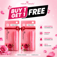 Nature Beauty Pink Rose Tinted Lip Balm 3.4gm (Buy 1 Get 1 FREE) image