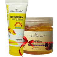 Nature Beauty Sunscreen 50 ml and Saffron Soothing Gel 130ml (Glowing Combo) image
