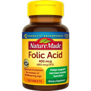 Nature Made Folic Acid 400 mcg (665 mcg DFE) Supplement 250 Tablets image