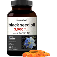 Naturebell Black Seed Oil With Vitamin D3 3000mg 180 Softgels - X003s1x7gd image