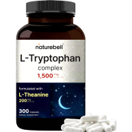 Naturebell L-Tryptophan 1500mg with L Theanine 200mg-300 Capsules image