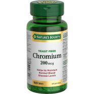 Nature’s Bounty Chromium Supplement 200 mcg 100 Tablets image