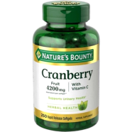 Nature’s Bounty Cranberry with Vitamin C 4200mg 250 Softgels image