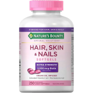 Nature’s Bounty Extra Strength Hair Skin and Nails 5,000 mcg of Biotin 250 Rapid Release Softgels image