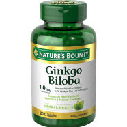 Nature's Bounty Ginkgo Biloba 60 mg 200 Capsules -356143439 image