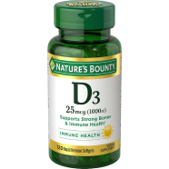 Nature’s Bounty High Potency Vitamin D3 1,000 IU (25 mcg) 120 Softgels image