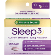 Nature's Bounty Melatonin Sleep3 Maximum Strength Sleep Aid Dietary Supplement 30 counts -524029520 image