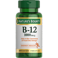 Nature's Bounty Vitamin B12 Supports Energy Metabolism Tablets 1000 mcg 200 Coated Tablets -524952020 image