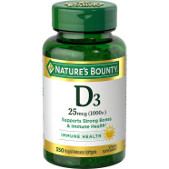 Nature’s Bounty Vitamin D3 Softgels, 25 mcg 1000 IU 350 Ct image