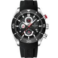 Naviforce 8038 Waterproof Business Casual Date Quartz Chronograph Silicone Strap Men's Watch image