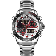 Naviforce NF9171 Black Stainless Steel Dual Wrist Watch image