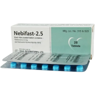 Nebifast 2.5mg Tablet 14's Strip image
