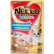 Nekko Kitten Cat Pouch Food - Tuna Creamy mix Salmon 70gm | Cat Wet Food image