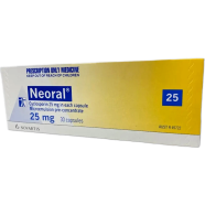 Neoral 25 mg Capsule 5's Strip image