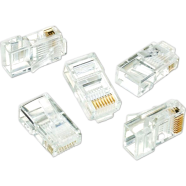 Network Connector Cat5e Cat6 Transparent Plug Ethernet Gold Plated 5Pcs image