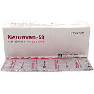 Neurovan 50 mg Capsule 6's strip image