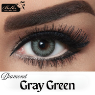 New Bella Gray Green Color Contact Lens With Regular Kit Box For Men and Women. 1 Pair Bella Color Contact Lens For Eye Makeup and Cosmetics. Bella Diamond Series image