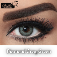 New Bella Gray Green Color Contact Lens With Regular Kit Box For Men and Women. 1 Pair Bella Color Contact Lens For Eye Makeup and Cosmetics. Bella Diamond Series image