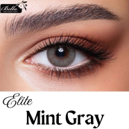 New Bella Mint Gray Color Contact Lens With Regular Kit Box For Men and Women. 1 Pair Bella Color Contact Lens For Eye Makeup and Cosmetics. Bella Elite Series image