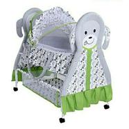 New Born Baby Swing Cradle Bed with Mosquito Net Canopy 2 in 1 Infant Crib can be Convert to Carrying Basket and Wheel Bassinet icon