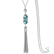 New Crystal Bead Sweater Chain Necklace for Women image