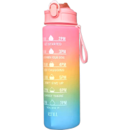 New Frosted Water Bottle with Straws Three-color Gradient Cup for Female Girls Gift High-Beauty Camping Tour Sport Water Bottle image