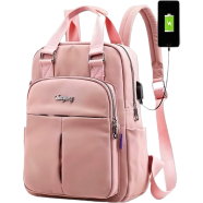 New Leisure Nylon Ladies China Backpack Pink image