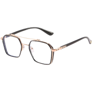 New Oversized Frame Anti-blue Light Transparent Glasses Metal Double Line Eyewear Women Men Fashion Retro Flat Mirror Eyeglass image