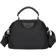 New Portable Nylon Cloth with Cowhide Shoulder Bag image