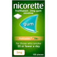 Nicorette FruitFusion 2mg Nicotine Gum 105 Pcs (Stop Smoking Aid) image