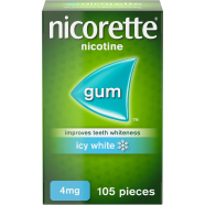 Nicorette Icy White Chewing Whitening Gum 4mg 105 Pcs image