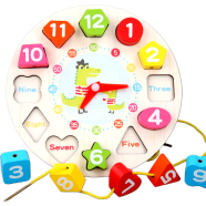 Nini Toys Seton Wooden Clock for Kids to Learn About Time image