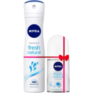 Nivea Fresh Natural Female Deodorant 150ml and Roll on 50ml Combo image