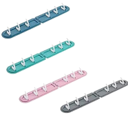 No-Drill Adjustable 6-Hook Wall Hanger - Folds for Corners or Flat Walls (Self-Adhesive) image