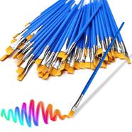 Novelty Blue Flat Nylon Hair Artist Paint Brush Suitable For Watercolour, Acrylics and Oil Painting Set Of 12 Pcs