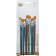 Novelty Blue Flat Nylon Hair Artist Paint Brush Suitable For Watercolour, Acrylics and Oil Painting Set Of 12 Pcs image