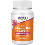 Now Foods Vitamin D-3 50,000 IU 50 Softgels image