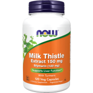Now Milk Thistle Extract With Turmeric 150mg 120 Veg Capsules - 733739047373 image