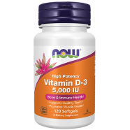 Now Vitamin D3 5000 IU 120 Softgels image