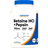 Nutricost Betaine Hcl Plus Pepsin 790mg 240 Capsules - 810014679167 image